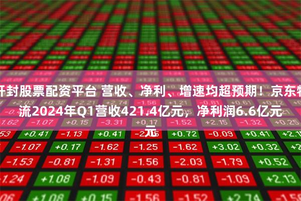 开封股票配资平台 营收、净利、增速均超预期！京东物流2024年Q1营收421.4亿元，净利润6.6亿元