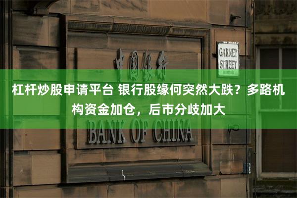 杠杆炒股申请平台 银行股缘何突然大跌？多路机构资金加仓，后市分歧加大