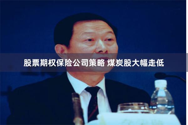 股票期权保险公司策略 煤炭股大幅走低