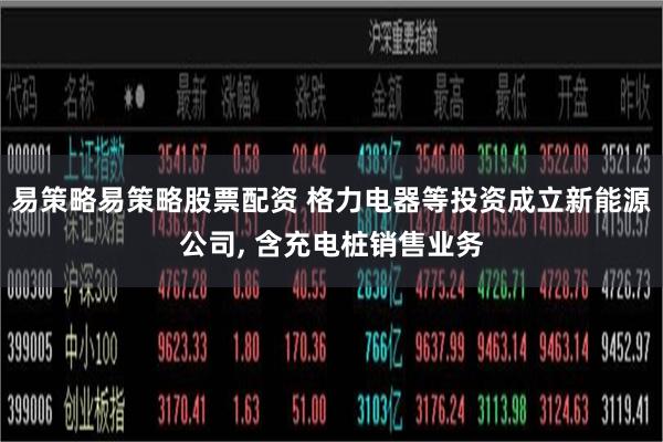 易策略易策略股票配资 格力电器等投资成立新能源公司, 含充电桩销售业务