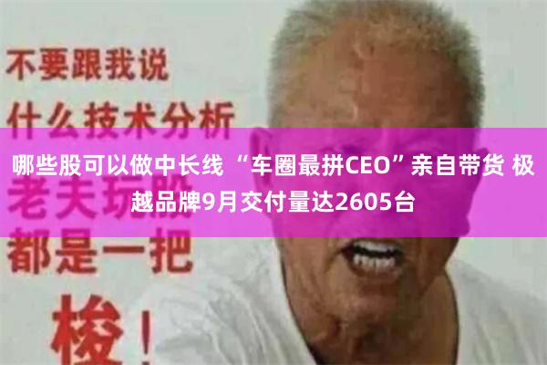 哪些股可以做中长线 “车圈最拼CEO”亲自带货 极越品牌9月交付量达2605台