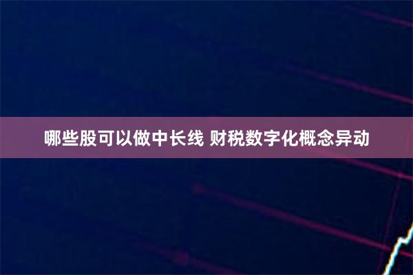 哪些股可以做中长线 财税数字化概念异动