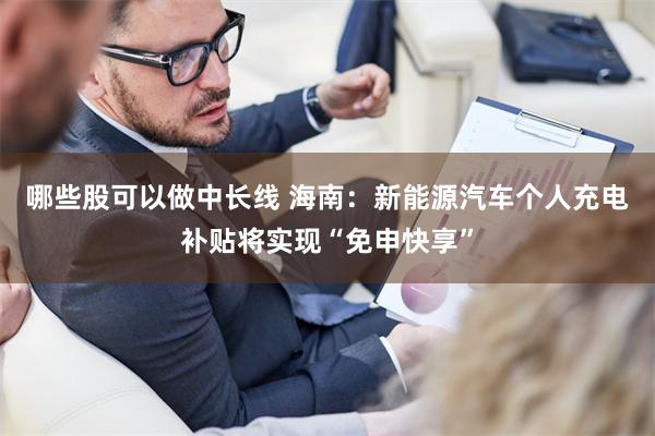 哪些股可以做中长线 海南：新能源汽车个人充电补贴将实现“免申