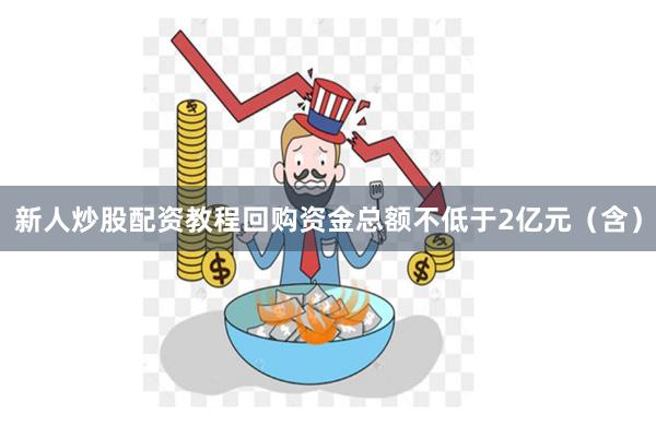 新人炒股配资教程回购资金总额不低于2亿元（含）